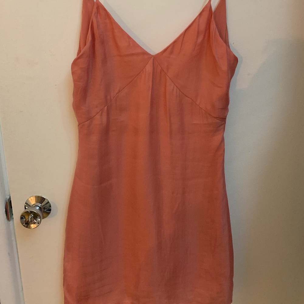 Zara Peach Satin Mini Dress